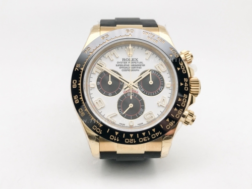 Daytona 116518 Wt YG/RU Wht/Blk/Num QF V11 SH4130