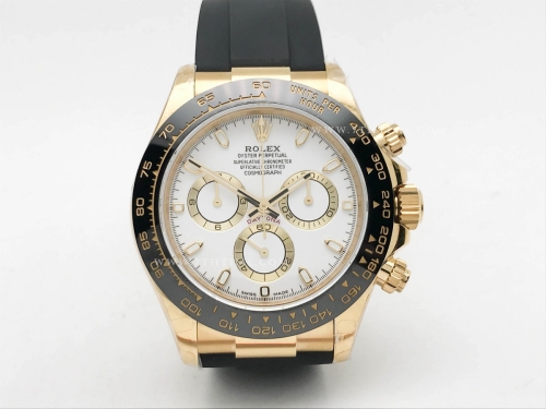 Daytona 116518 904L YG/RU White/Stk QF V3 SH4130