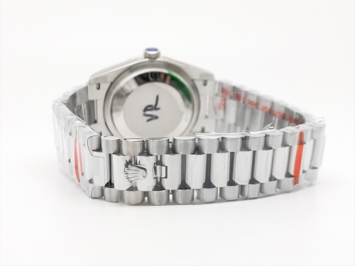 DayDate 36mm Wt 904L Flt SS/SS Grey/Stk QF VR3255