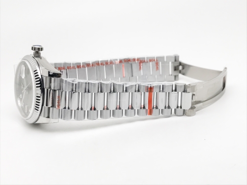 DayDate 36mm Wt 904L Flt SS/SS Grey/Dia QF VR3255