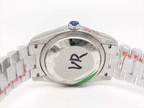 DayDate 36mm Wt 904L Flt SS/SS Grey/Dia QF VR3255