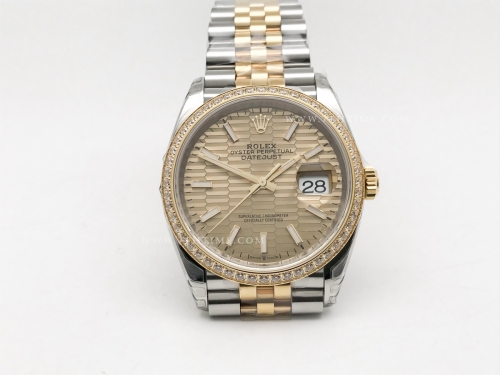 DJ 36mm Jub Dia 904L YG/SS P-Gold/Stk VSF VS3235