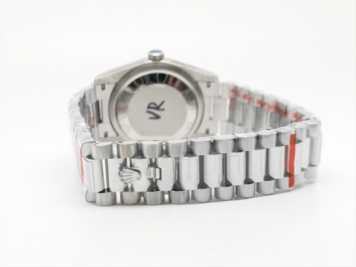 DayDate 36mm Wt 904L Flt SS/SS Silv/Dia QF VR3255