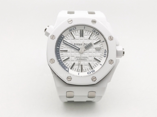 Royal Oak Diver 15707 Wht CER/RU Wht APSF A3120