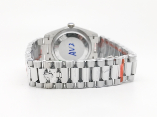 DayDate 36mm Wt 904L Flt SS/SS Blue/Dia QF VR3255