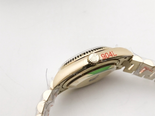 DayDate 36mm Wt 904L Flt YG/YG G-Grn/Rm/Stk QF VR3255