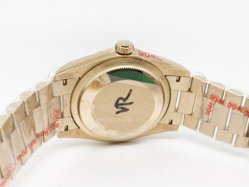 DayDate 36mm Wt 904L Flt YG/YG G-Grn/Rm/Stk QF VR3255