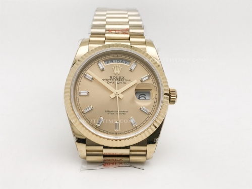 DayDate 36mm Wt 904L Flt YG/YG Gold/Bag QF VR3255