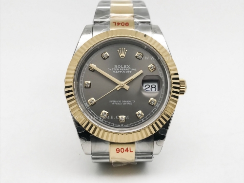 DJ2 41mm Oys Flt 904L YG/SS Grey/Dia GMF V2 VR3235