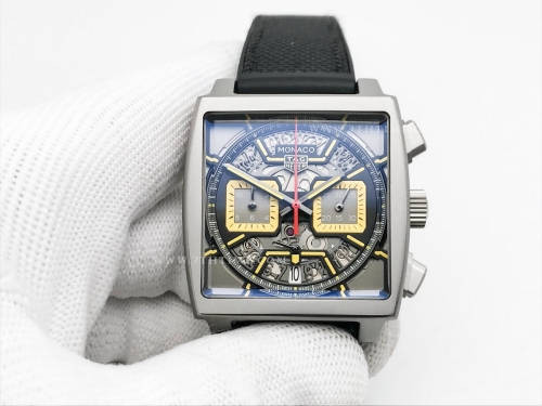 Tag Monaco Chronograph Black TI/RU Blk/Yelw A8F VK63A