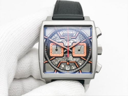 Tag Monaco Chronograph Black TI/RU Blk/Org A8F VK63A