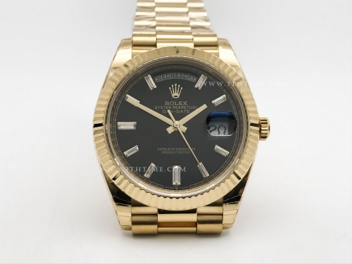 DayDate 40mm Flt Pres YG/YG Blk/Dia EWF VR3255