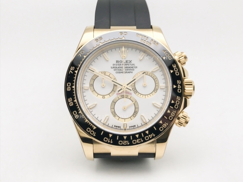 Daytona 126518LN CER YG/RU Wht/Stk RCF A4131