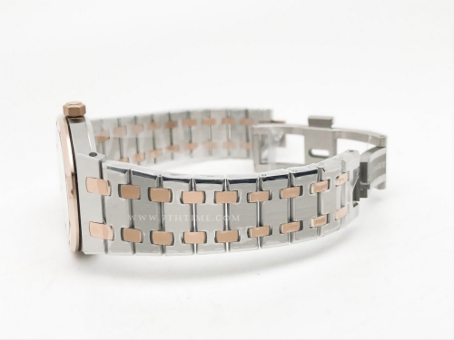 Royal Oak Ladies 67650SR RG/SS Wht/Stk ZF Sw Qtz