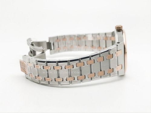 Royal Oak Ladies 67650SR RG/SS Wht/Stk ZF Sw Qtz