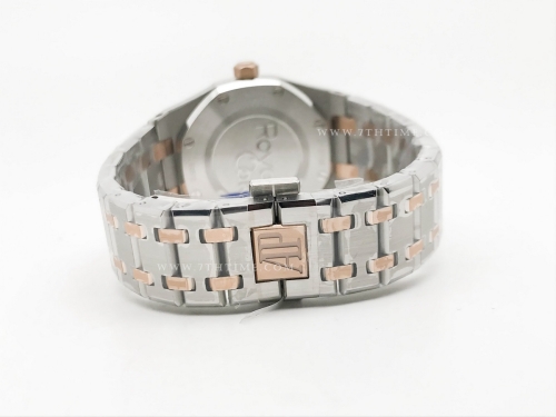 Royal Oak Ladies 67650SR RG/SS Wht/Stk ZF Sw Qtz
