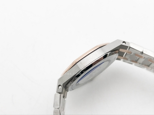 Royal Oak Ladies 67651SR Dia RG/SS Wht/Stk ZF Sw Qtz