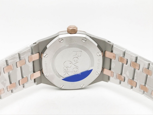 Royal Oak Ladies 67651SR Dia RG/SS Wht/Stk ZF Sw Qtz