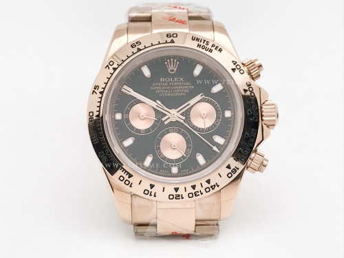 Daytona 116505 RG/RG Blk/Gold/Stk GDF A3836