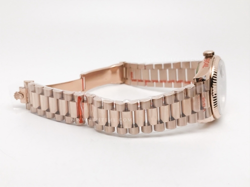 DayDate 36mm 128235 Wt 904L Flt RG/RG Grey/Stk QF VR3255