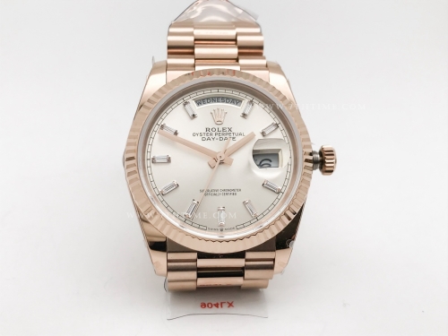 DayDate 36mm 128235 Wt 904L Flt RG/RG RG/Bagu QF VR3255