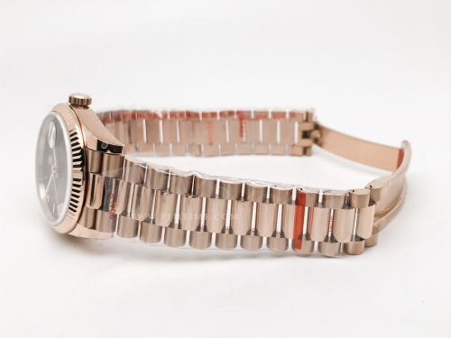 DayDate 36mm Wt 904L Flt RG/RG Brn/Rm Stk QF VR3255