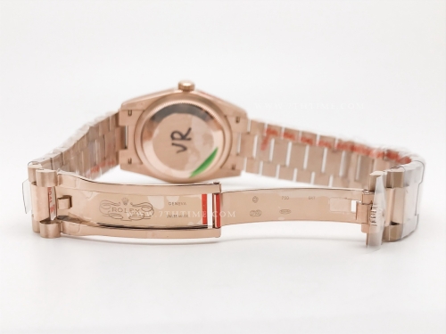 DayDate 36mm Wt 904L Flt RG/RG Brn/Rm Stk QF VR3255