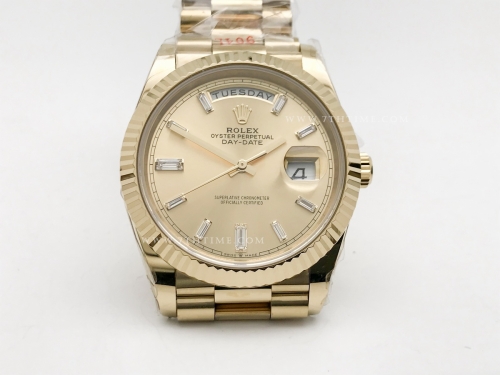 DayDate 228238 40mm 904L Flt Wt YG/YG Gold/Dia Noob A2836