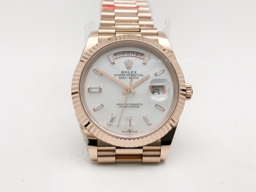 DayDate 228235 40mm 904L Flt Wt RG/RG M-Wht/Dia Noob A2836