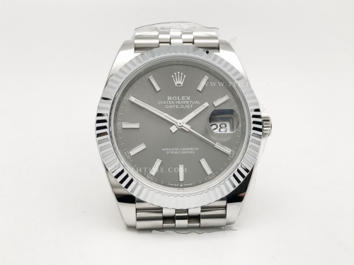 DJ2 126334 41mm Jub Flt 904L SS/SS Grey/Stk JQF VR3235