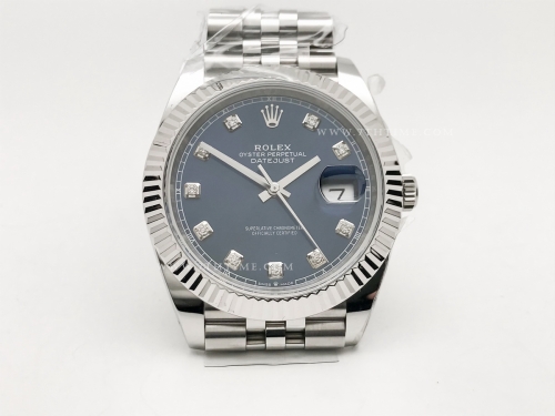 DJ2 126334 41mm Jub Flt 904L SS/SS Blue/Dia JQF VR3235