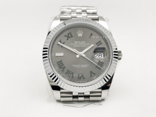 DJ2 126334 41mm Jub Flt 904L SS/SS Grey/Rm JQF VR3235