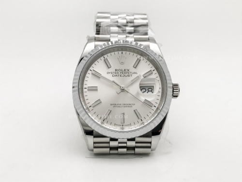 DJ 126234 36mm Jub Flt 904L SS/SS Silv/Stk JQF VR3235