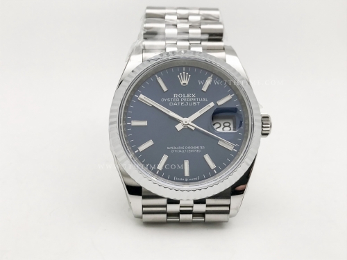 DJ 126234 36mm Jub Flt 904L SS/SS Blue/Stk JQF VR3235