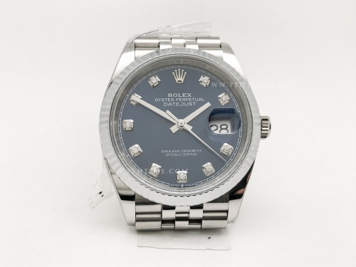 DJ 126234 36mm Jub Flt 904L SS/SS Blue/Dia JQF VR3235