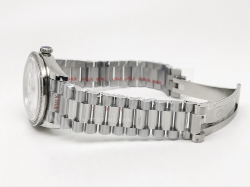 DayDate 128399TBR 36mm Wt 904L Dia SS/SS Wht/Rm GMF A2836