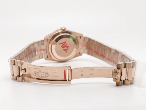 DayDate 128395TBR 36mm Wt 904L Dia RG/RG M-Wht/Dia GMF A2836