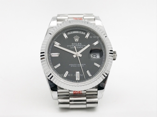 DayDate 40mm 904L Flt SS/SS Blk/Dia GMF A2836