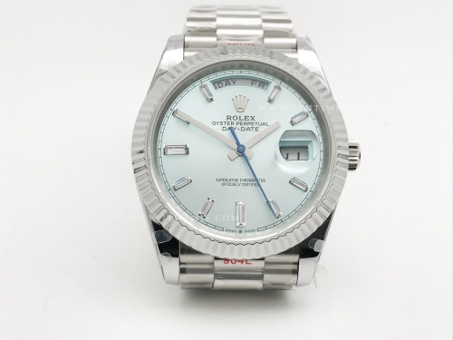 DayDate 40mm 904L Flt SS/SS I-Blue/Dia GMF A2836