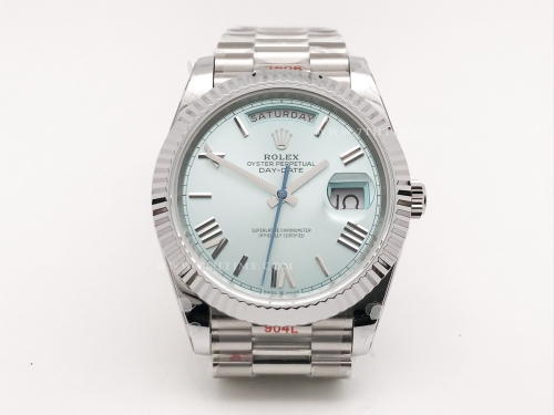 DayDate 40mm 904L Flt SS/SS I-Blue/Rm/Stk GMF A2836