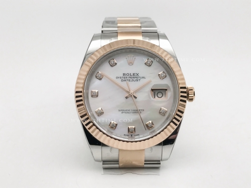 DJ2 41mm Oys Flt 904L RG/SS M-Wht/Dia Clean VR3235