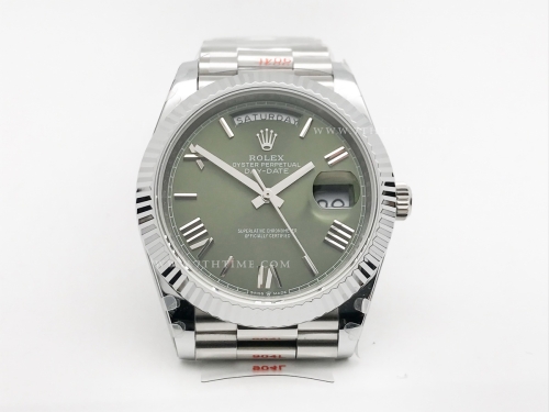 DayDate 40mm 904L Flt SS/SS Grn/Rm/Stk GMF A2836