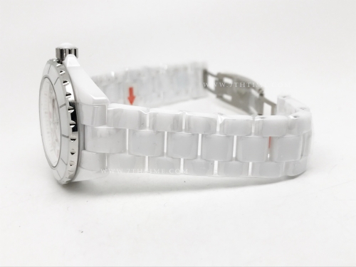 XHANEL J-12 38mm Wht CER/CER Wht/Pink Num Dia HTF A2892