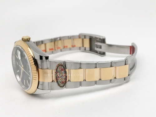 DJ2 41mm Oys Flt 904L YG/SS Blk/Stk Clean VR3235