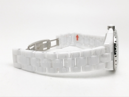 XHANEL J-12 38mm Wht CER/CER Wht/Pink Num Dia HTF A2892