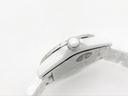 XHANEL J-12 38mm Wht CER/CER MOP/Num Dia HTF A2892