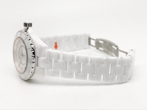 XHANEL J-12 38mm Wht CER/CER MOP/Dia HTF A2892