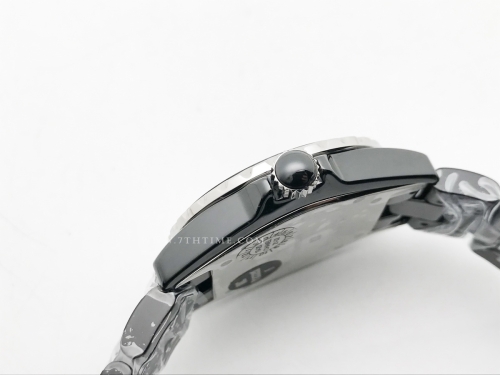 XHANEL J-12 38mm Blk Coco CER/CER Blk/Num HTF A2892