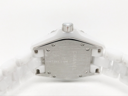 XHANEL J-12 33mm Wht CER/CER W-MOP/Dia HTF Qtz