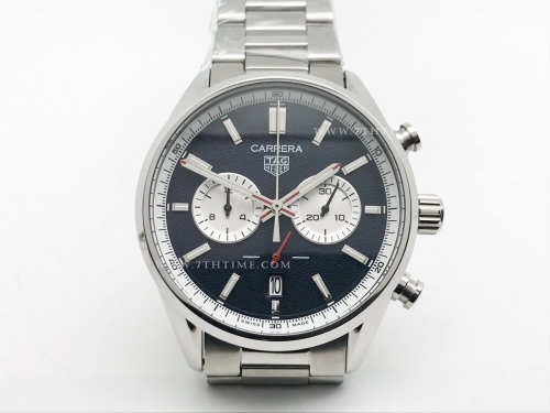 Carrera Chrono 42mm SS/SS Blue/Wht A8F VK63A